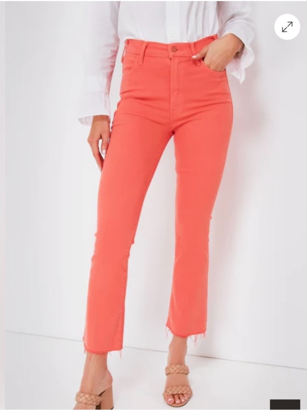 Mother The Hustler Ankle Fray in Persimmon Size 23